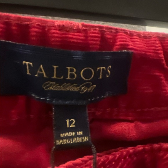 Talbots Women's Heritage Red Corduroy Signature Boot Pants NWT Size 12 - Picture 2 of 8